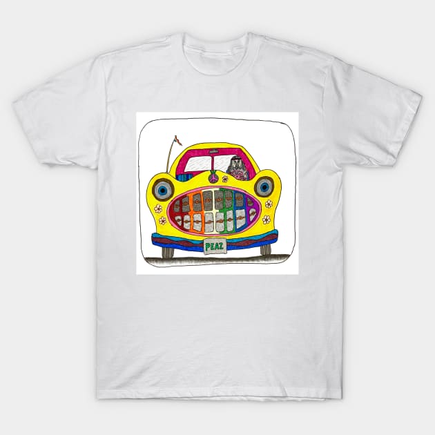 Hippie Car T-Shirt by JimLorman